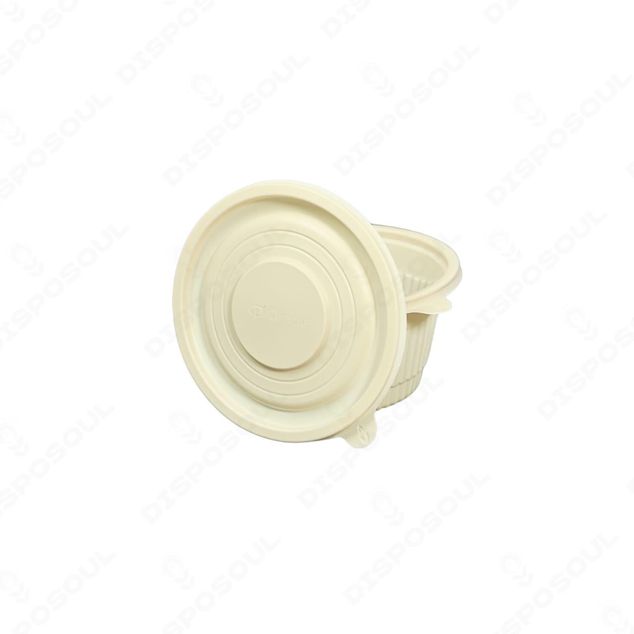 Disposoul Round Cornstarch Disposable Food Container With Lid 500Ml