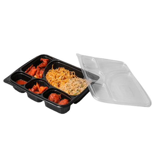 Disposoul 5 Compartment Meal Box Mini Tray With Lid