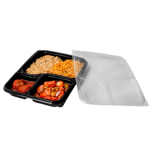 Disposoul 3 Compartment Meal Box XL Tray with Lid