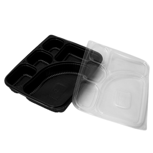 Disposoul 5 Compartment Meal Box Mini Tray With Lid