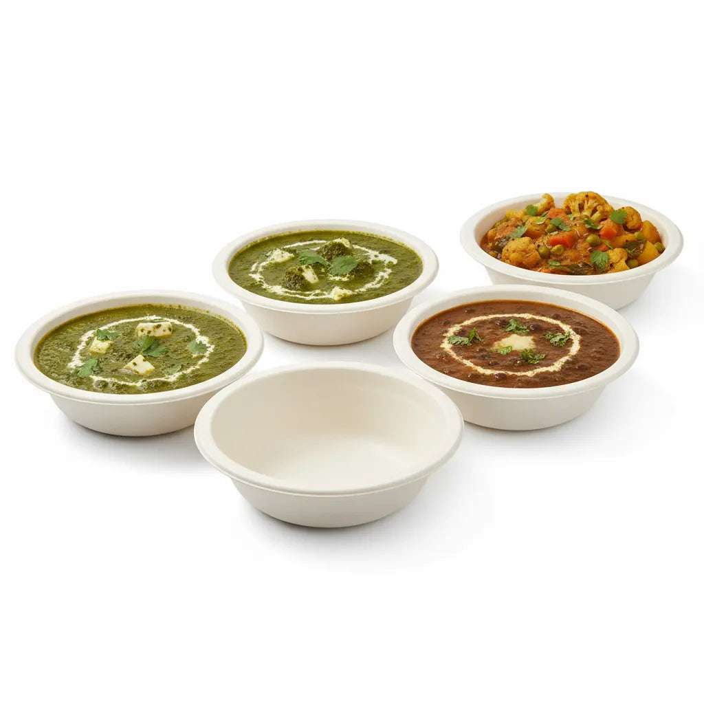 Disposoul Bagasse Round Disposable Bowl 350Ml