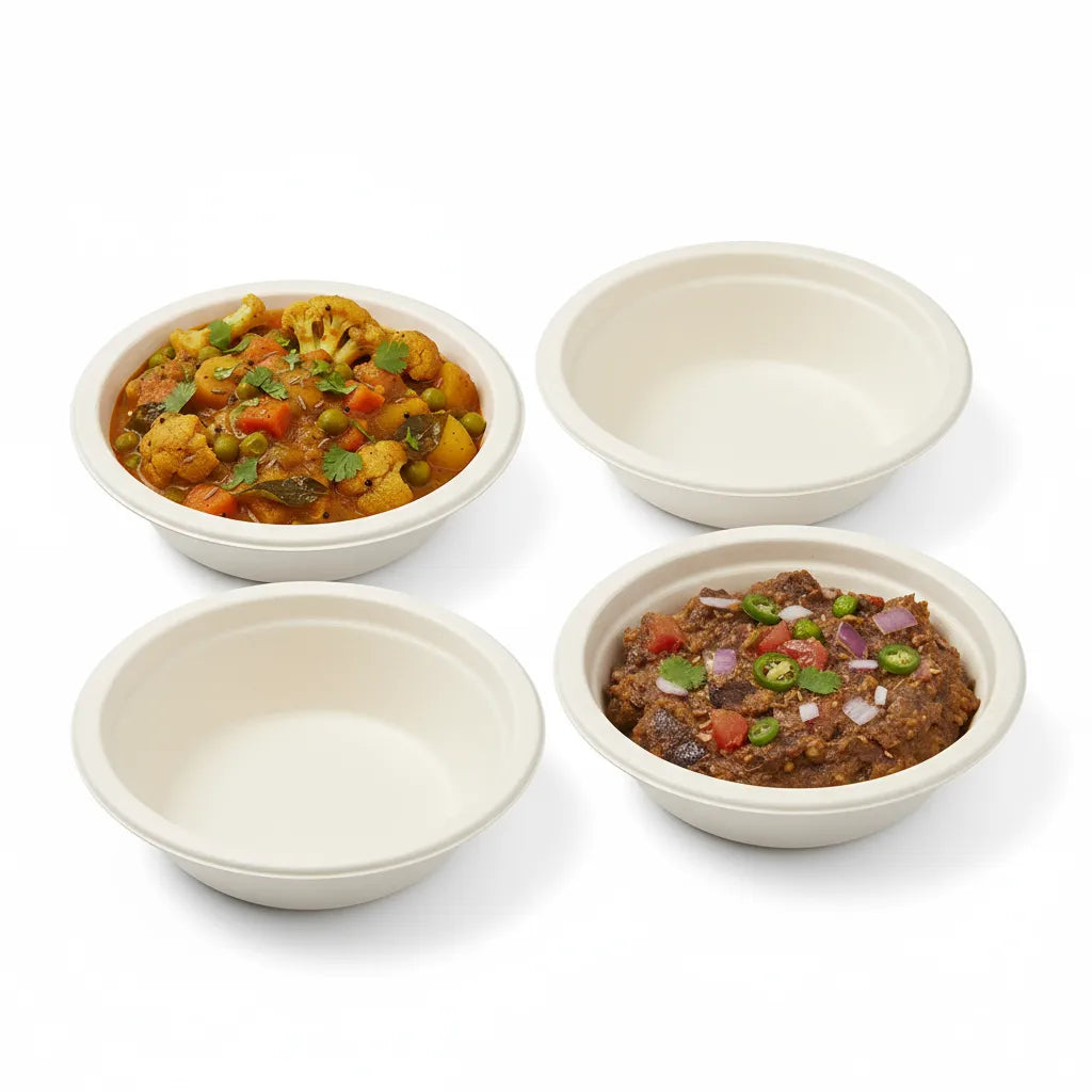 Disposoul Bagasse Round Disposable Bowl 120Ml