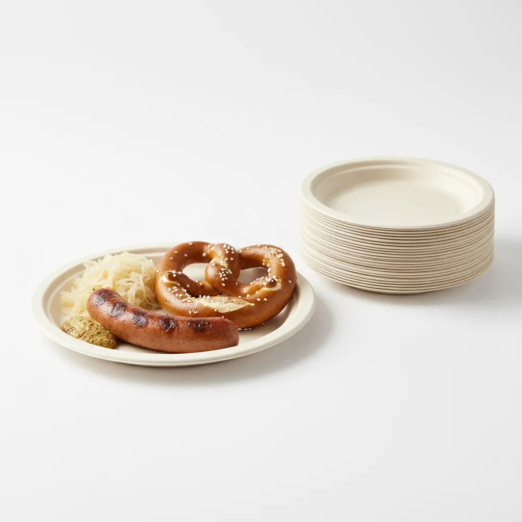 Disposoul Bagasse Round Disposable Plate 10 inch