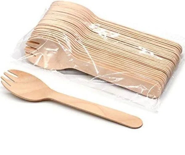 Disposoul 160mm Disposable Wooden Spork