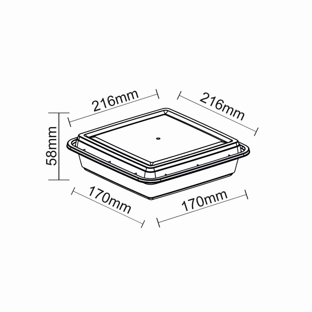 Disposoul Rectangular Container Premium Series RE 48 With LID 1440ML