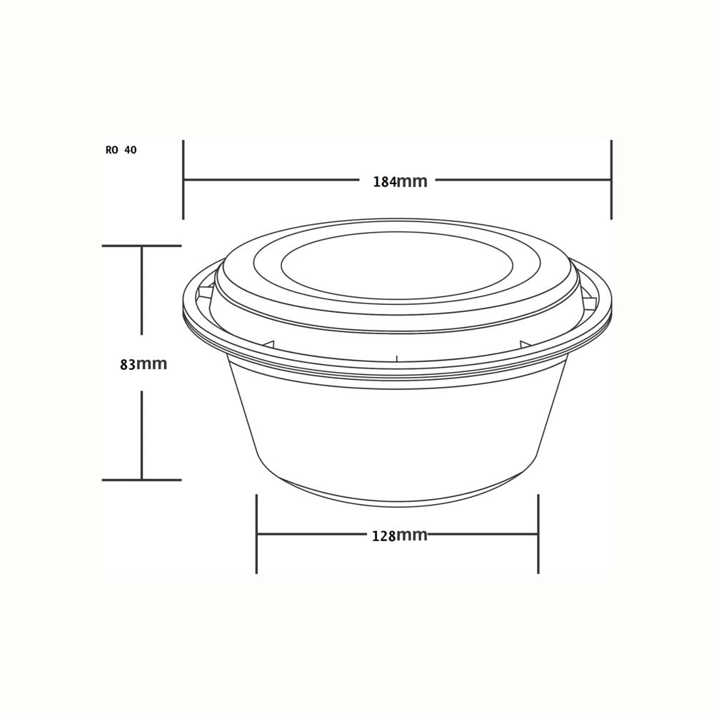Disposoul Round Food Container Premium Series RO 40 With LID 1200ML