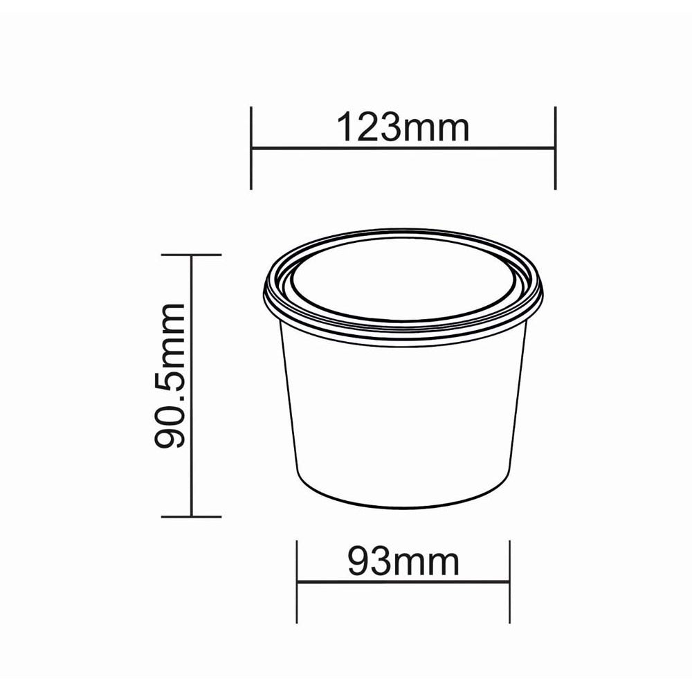 Disposoul Round Food Container With LID 25 Oz 750Ml