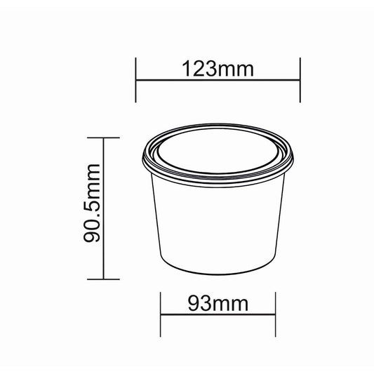 Disposoul Round Food Container With LID 25 Oz 750Ml