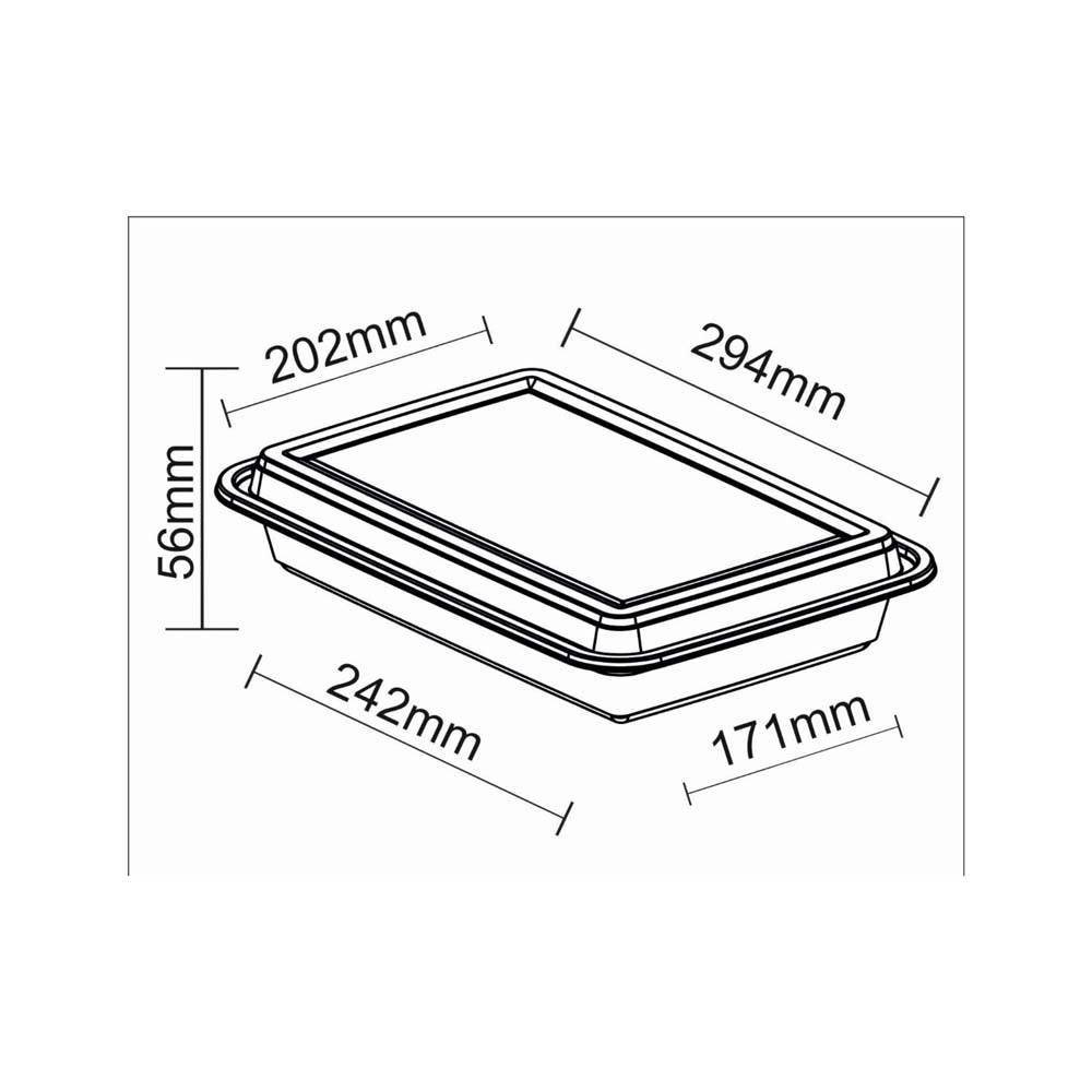 Disposoul Rectangular Container Premium Series RE 58 With LID 1740ML