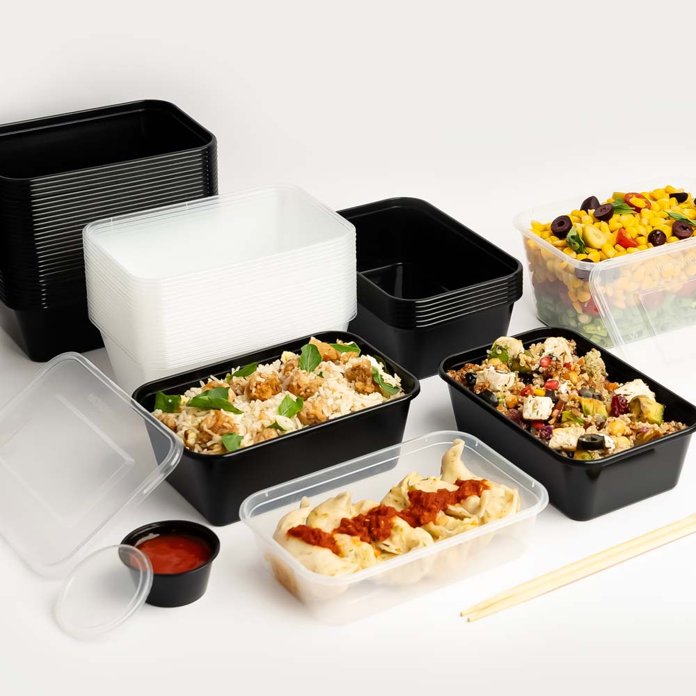 Disposoul Rectangular Food Container With LID 500 ml