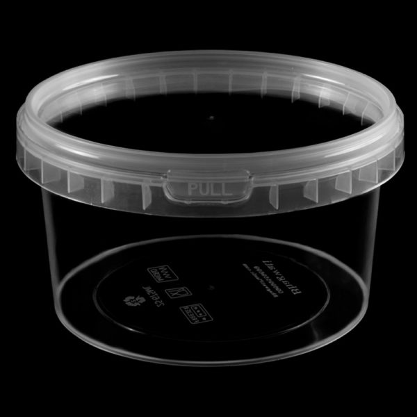 Disposoul Transparent ROUND TAMPER PROOF CONTAINER With LID 300Ml