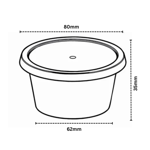 Disposoul Round Food Container With LID 4 Oz 100Ml