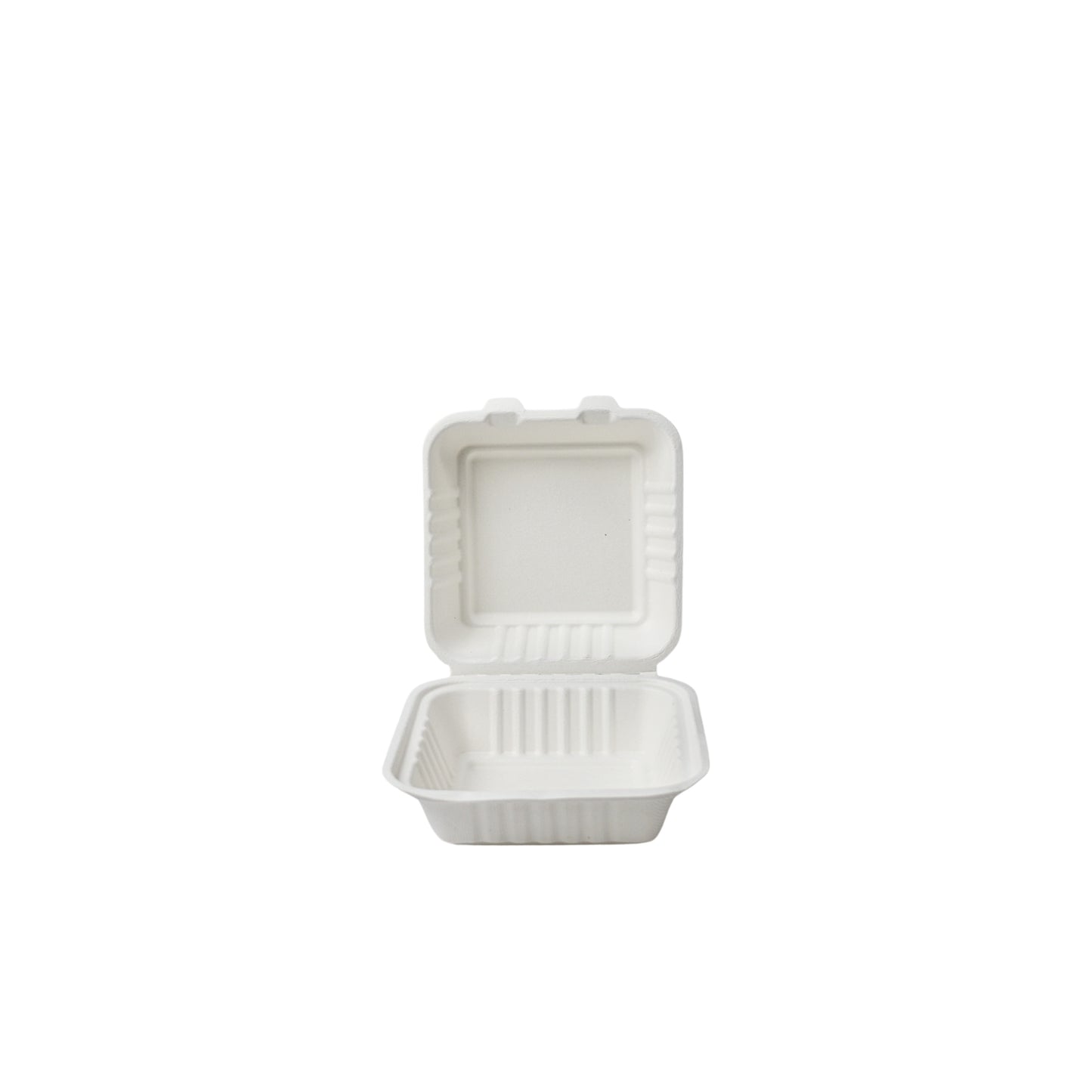 Disposoul 6"x6" Square Sugarcane Bagasse Clamshell Container Box
