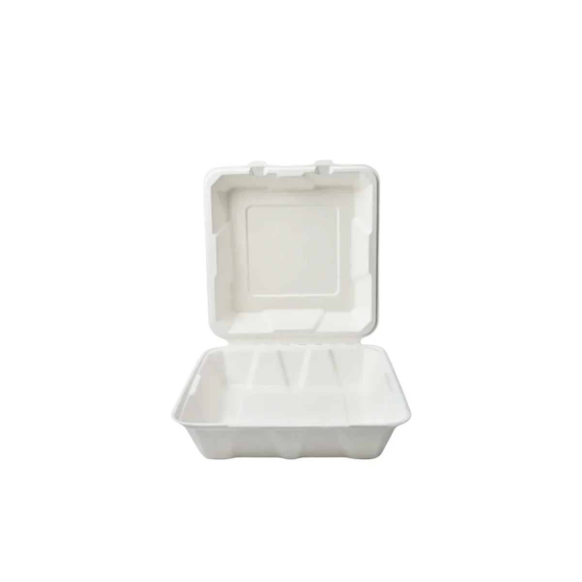 Disposoul 9"x9" Square Sugarcane Bagasse Clamshell Container Box