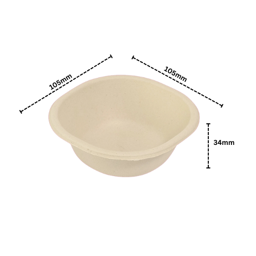 Disposoul Biodegradable Bagasse Round Disposable Bowl 180Ml