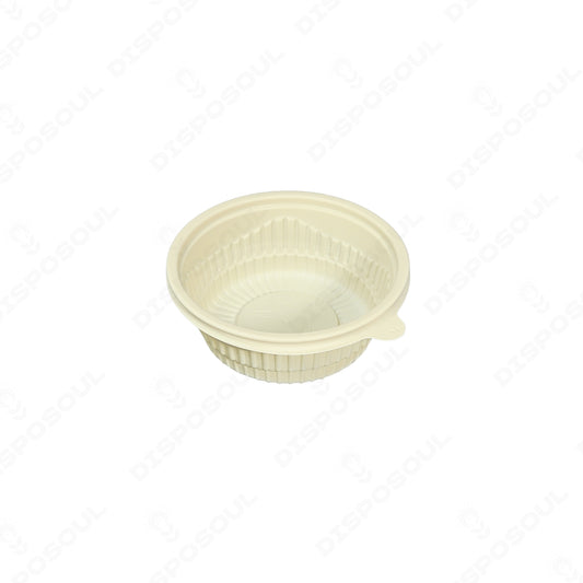 Disposoul Round Cornstarch Disposable Food Container With Lid 350Ml (50pcs)