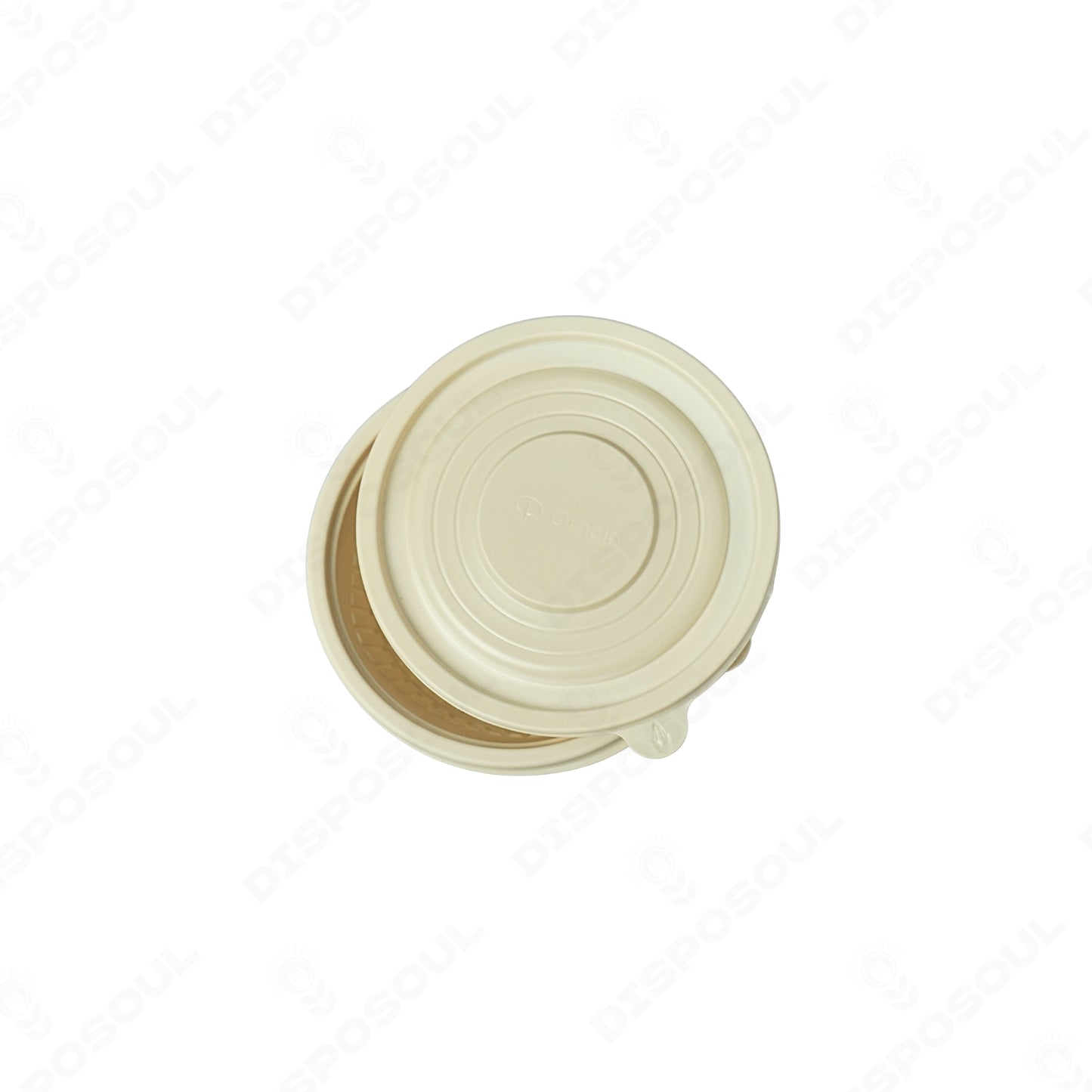 Disposoul Round Cornstarch Disposable Food Container With Lid 350Ml