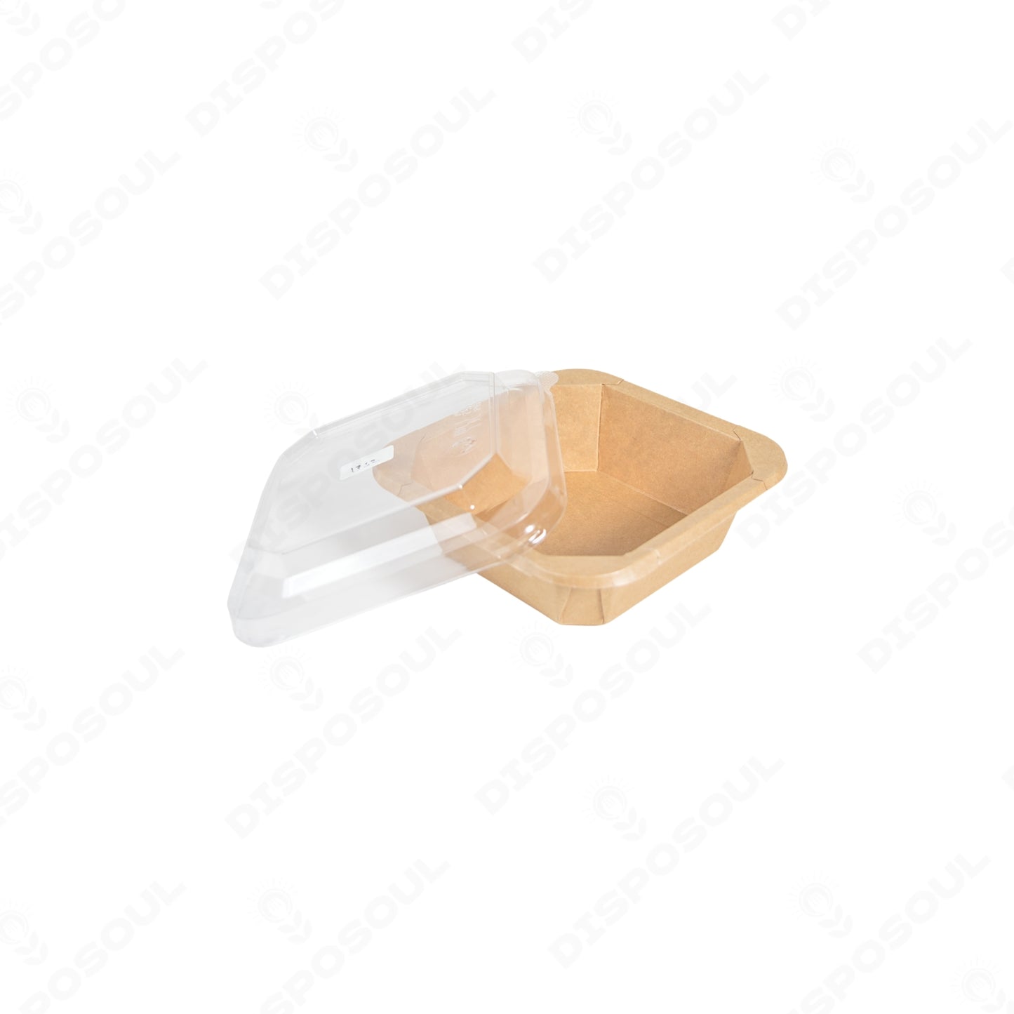 Disposoul 4301K Square Kraft Paper Container With PP Lid