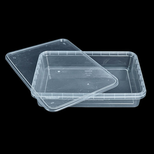 Disposoul Transparent Rectangular TAMPER PROOF CONTAINER With LID 1000Ml