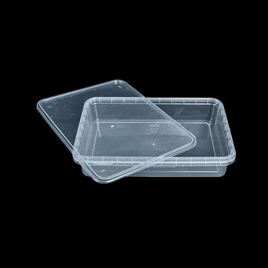 Disposoul Transparent Rectangular TAMPER PROOF CONTAINER With LID 500Ml
