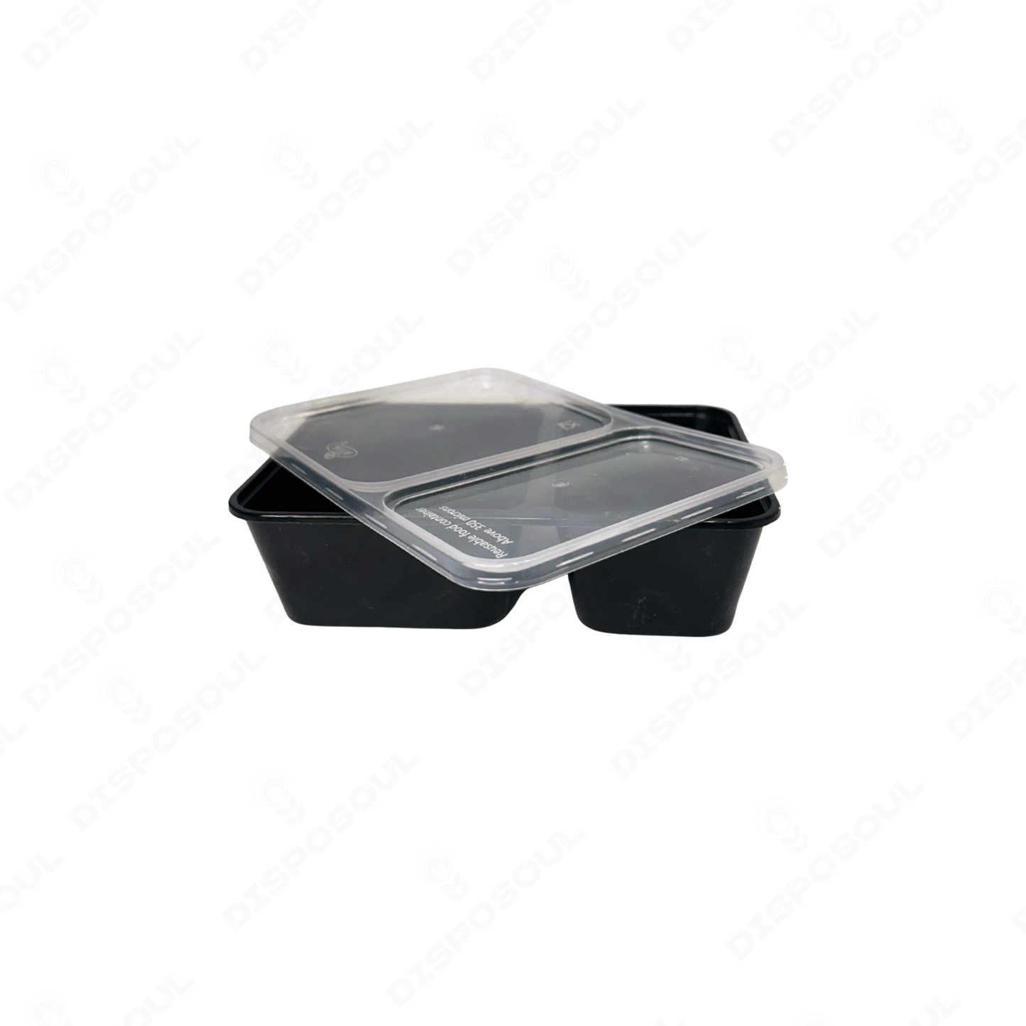 Disposoul Tamper Proof 2 Compartment Meal Box Tray With Lid
