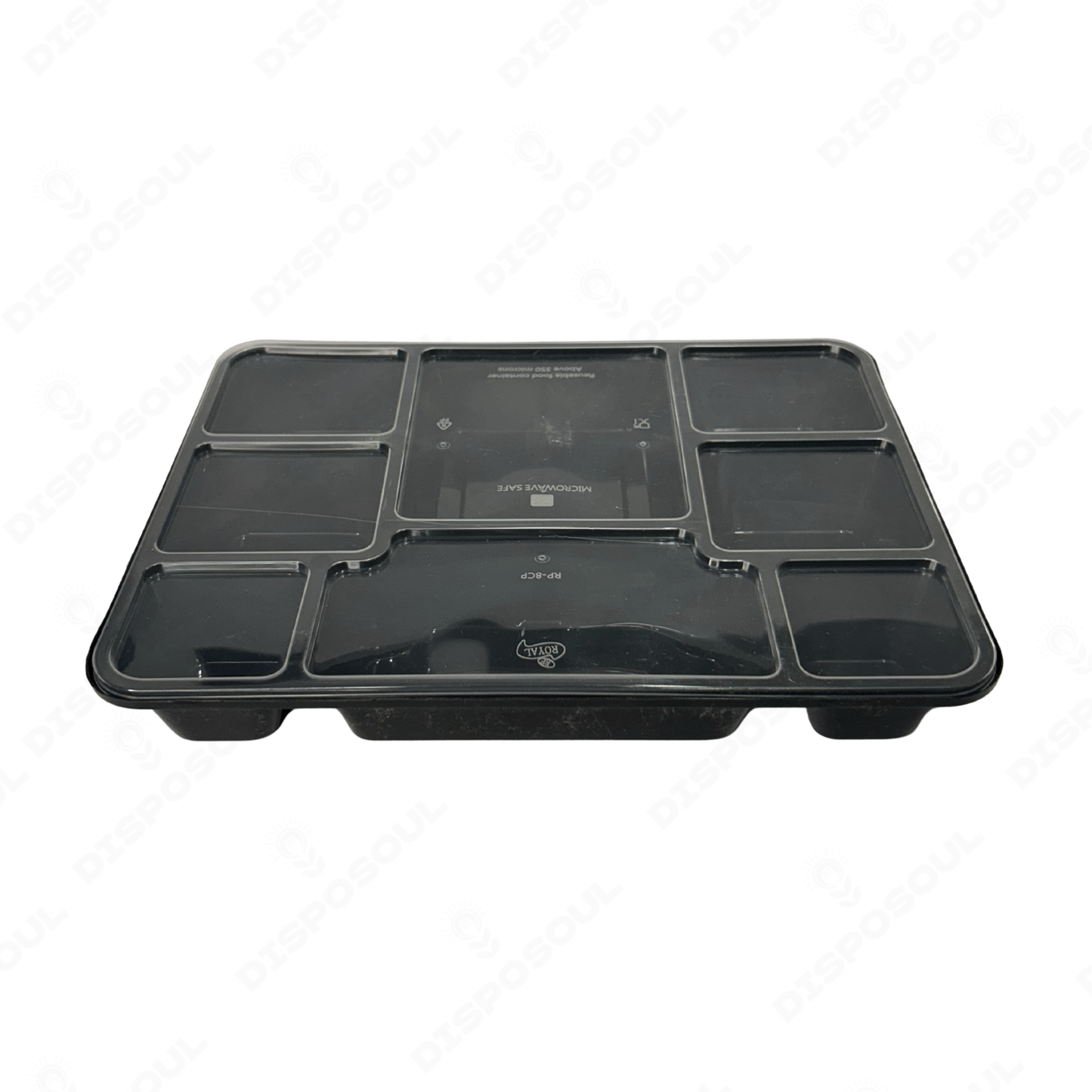 Disposoul Tamper Proof 8 Compartment Meal Box Tray With Lid