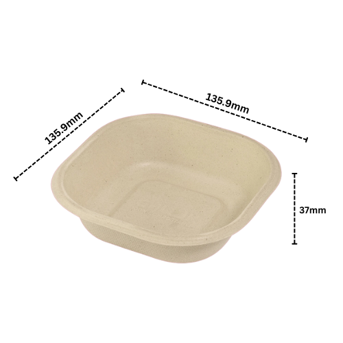 Disposoul Biodegradable Bagasse Round Disposable Bowl 360Ml