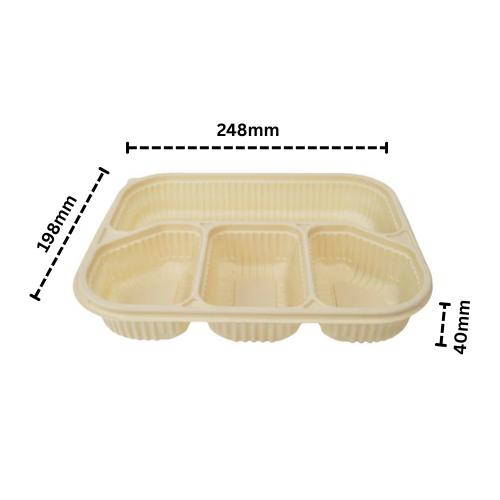 Disposoul 4 Compartment Cornstarch Meal Box Tray With Lid
