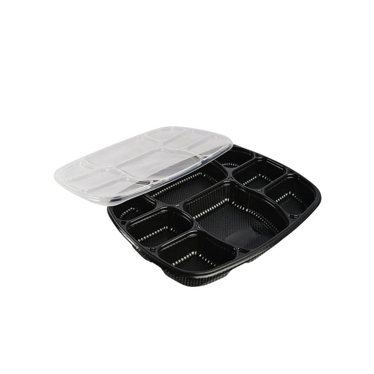 Disposoul 8 Compartment Meal Box Tray With Lid