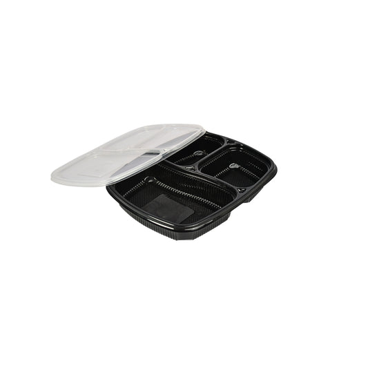 Disposoul 3 Compartment Meal Box Tray With Lid Mini