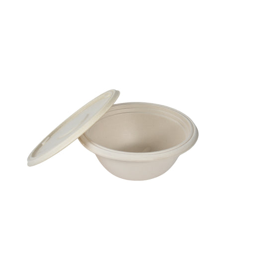 Disposoul Biodegradable Bagasse Round Container With LID 500Ml