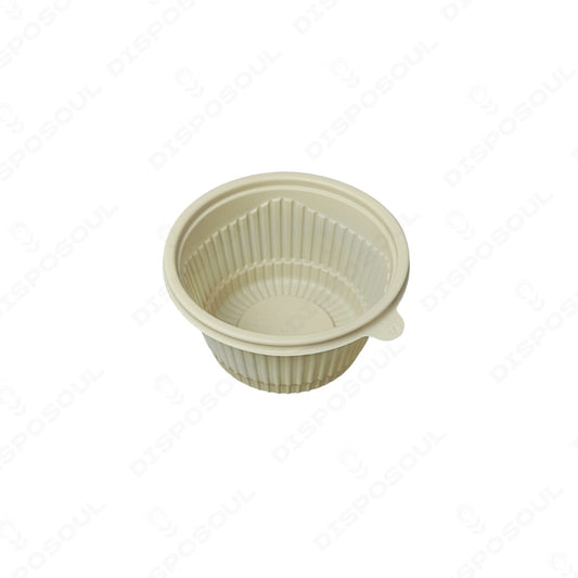 Disposoul Round Cornstarch Disposable Food Container With Lid 500Ml (50pcs)
