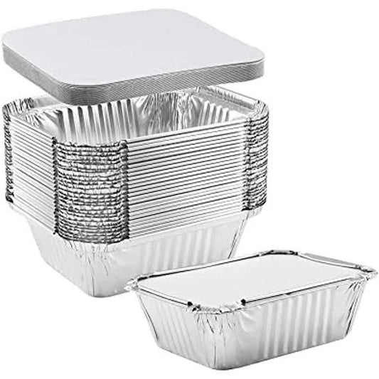 Disposoul 250ML Aluminum Foil Food Container WIth LID (Pack Of 100Pcs)