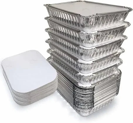 Disposoul 450ML Aluminum Foil Food Container WIth LID (Pack Of 100Pcs)